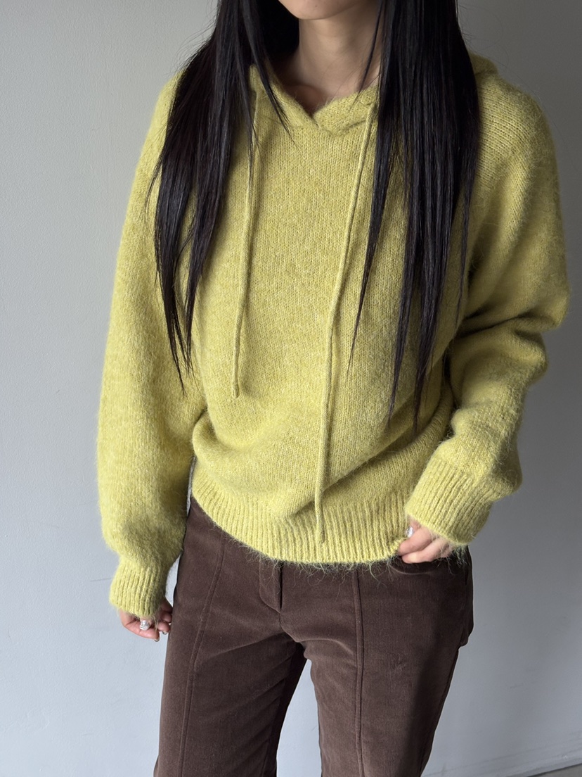 Verbena東大門㊣實拍女士新品推薦25秋冬針織衫連帽針織衫羊毛Verbena針織衫