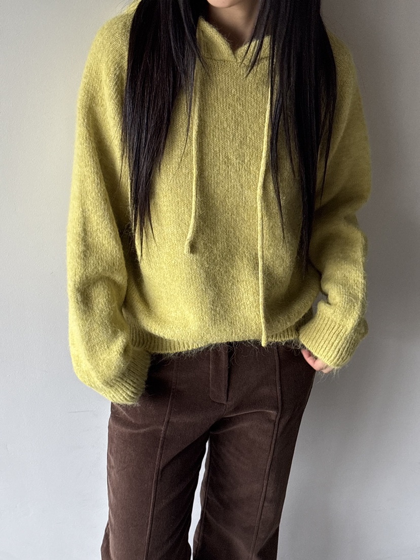 Verbena東大門㊣實拍女士新品推薦25秋冬針織衫連帽針織衫羊毛Verbena針織衫