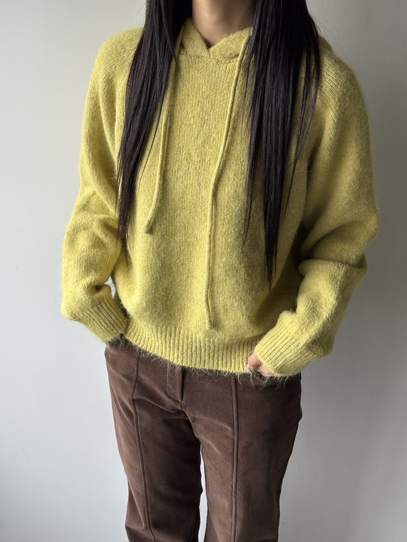 Verbena東大門㊣實拍女士新品推薦25秋冬針織衫連帽針織衫羊毛Verbena針織衫