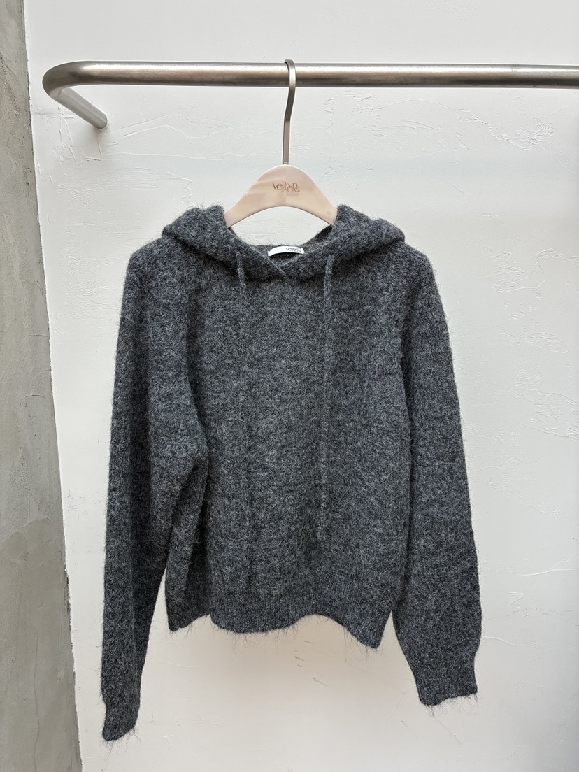 Verbena東大門㊣實拍女士新品推薦25秋冬針織衫連帽針織衫羊毛Verbena針織衫圖色2