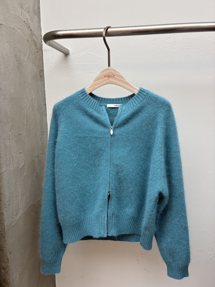 Verbena韓國直郵㊣女裝新款真品25秋冬針織衫安哥拉羊毛拉鏈開衫Verbena針織衫圖色2