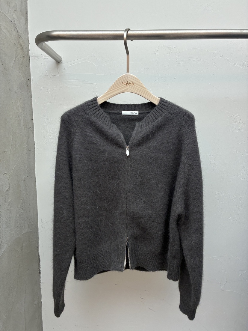 Verbena韓國直郵㊣女裝新款真品25秋冬針織衫安哥拉羊毛拉鏈開衫Verbena針織衫圖色4