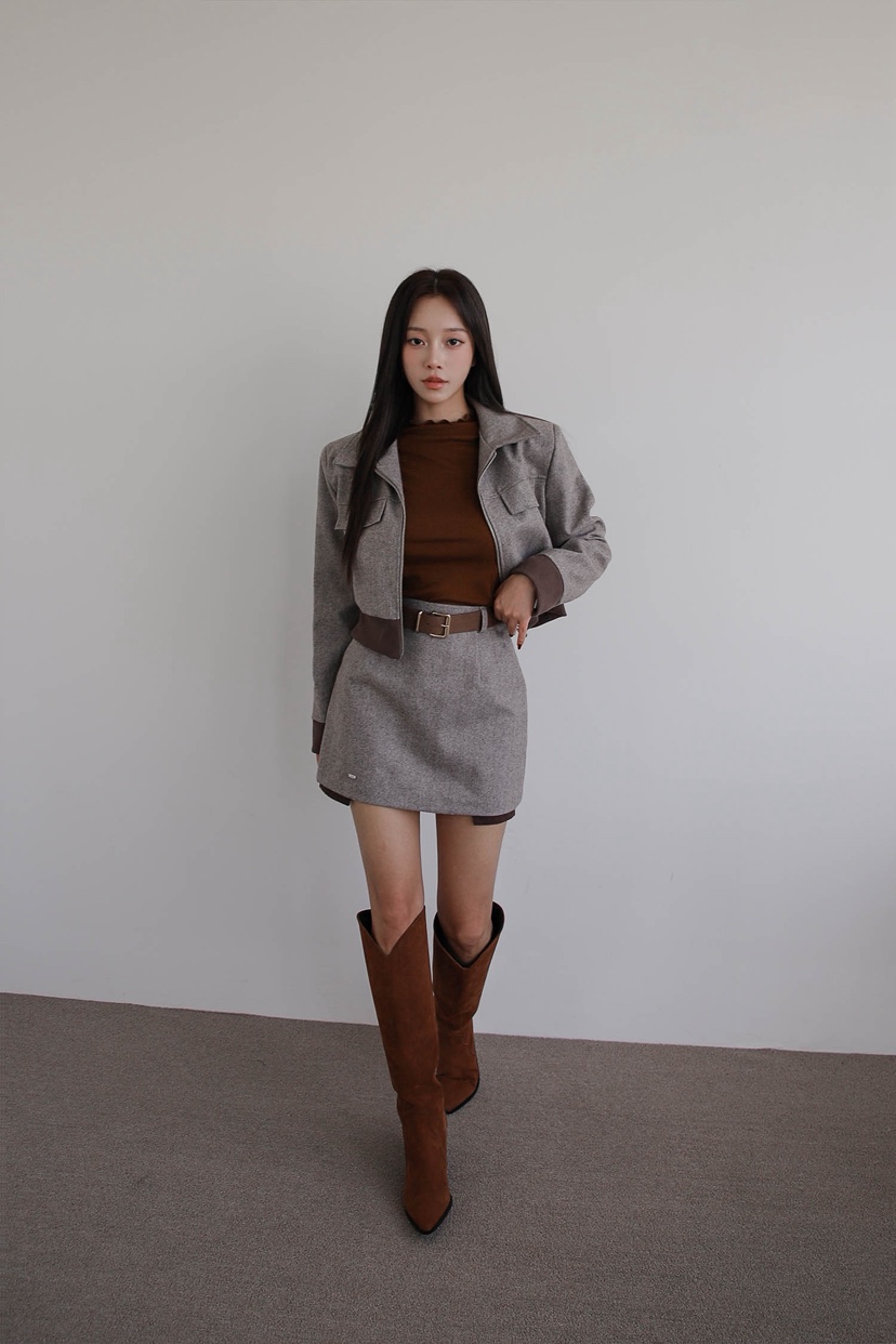 SLIT東大門㊣實拍女裝新品休閑推薦時尚25秋冬熱賣職業夾克SLIT夾克