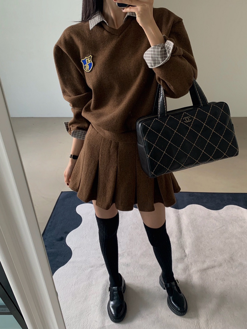 VERANDA東大門㊣實拍女士新品25秋冬人氣時尚真品熱賣休閑短裙VERANDA短裙