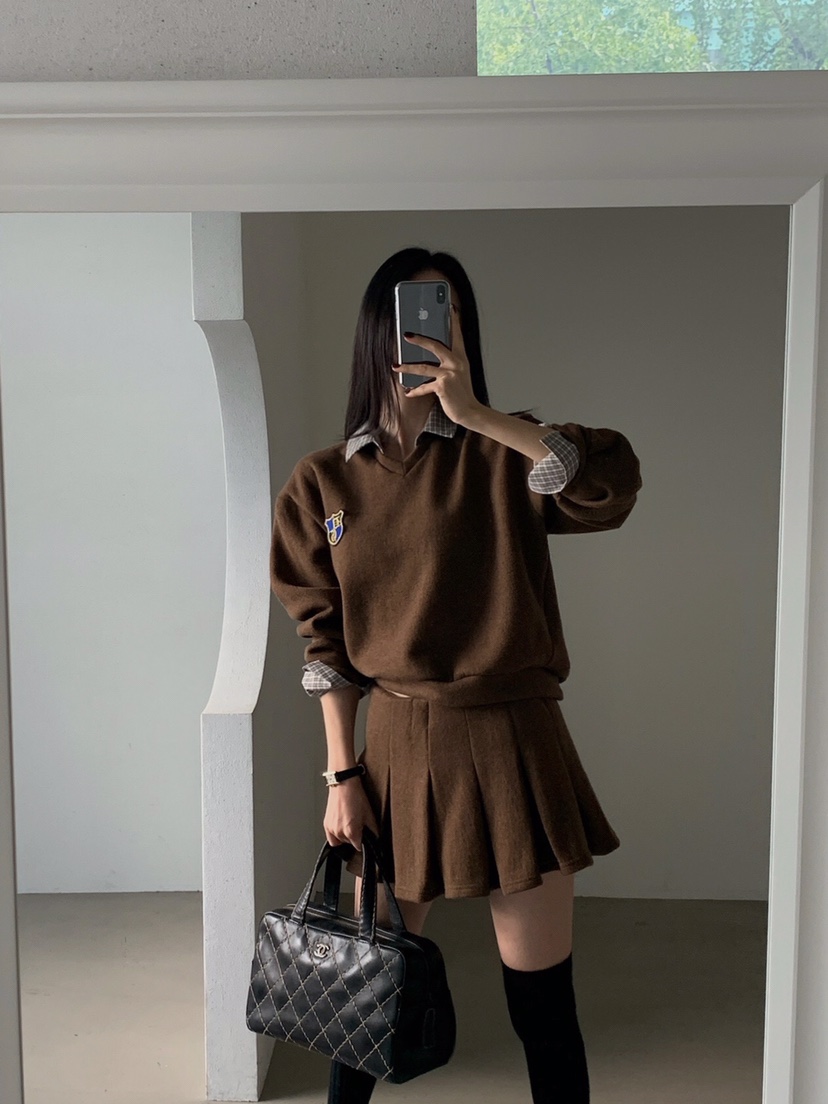 VERANDA東大門㊣實拍女士新品25秋冬人氣時尚真品熱賣休閑短裙VERANDA短裙