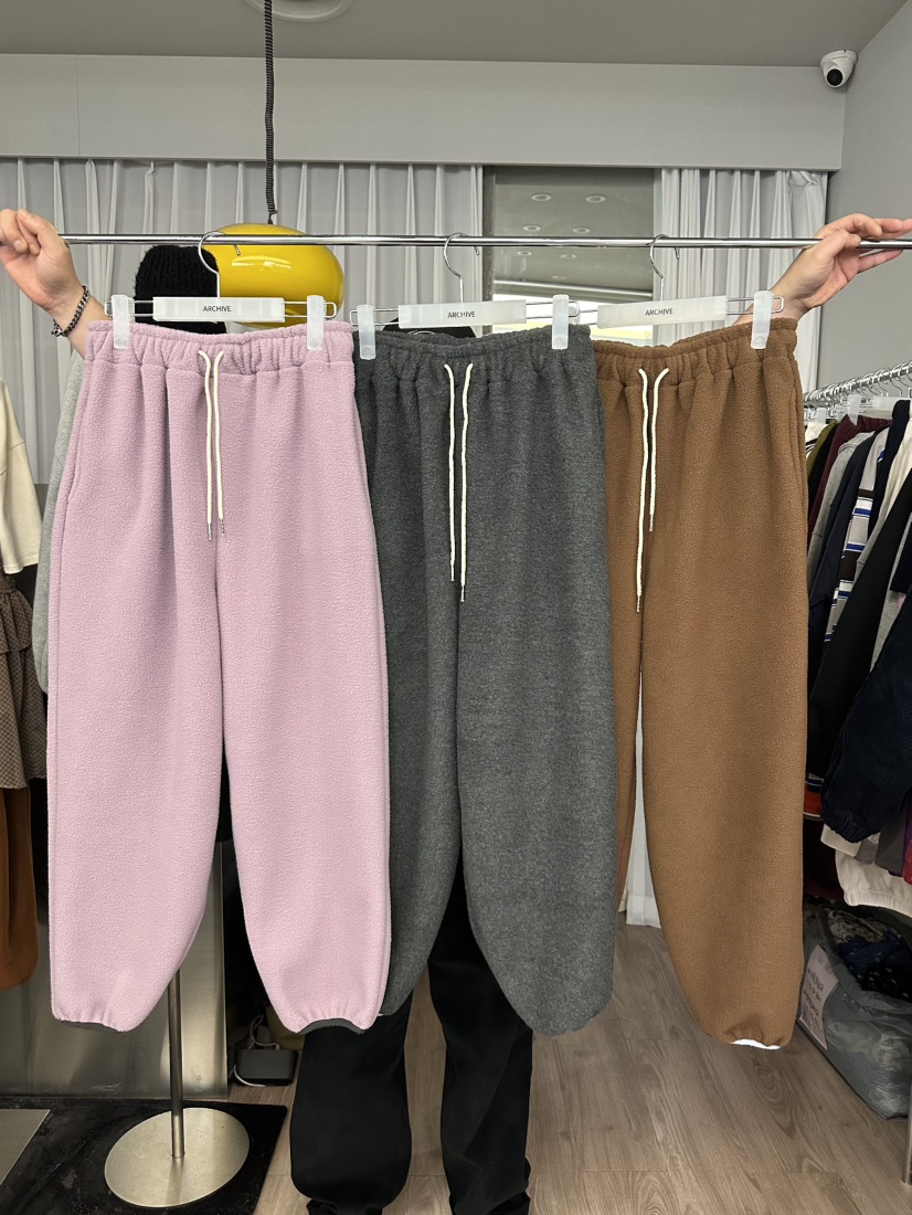 ARCHIVE-P韓國代購㊣女士新款熱賣25秋冬推薦休閑褲抓絨條紋ARCHIVE-P休閑褲