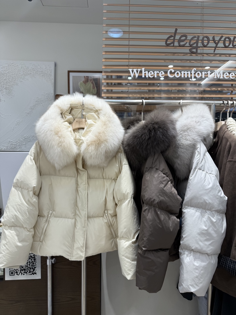 DE GO YOU韓國代購㊣女裝新品休閑熱賣真品短款羽絨服狐貍DE GO YOU短款羽絨服