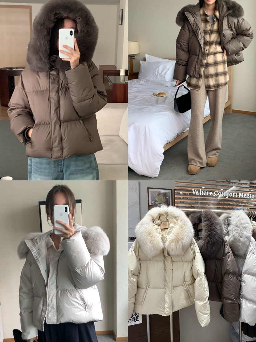 DE GO YOU韓國代購㊣女裝新品休閑熱賣真品短款羽絨服狐貍DE GO YOU短款羽絨服