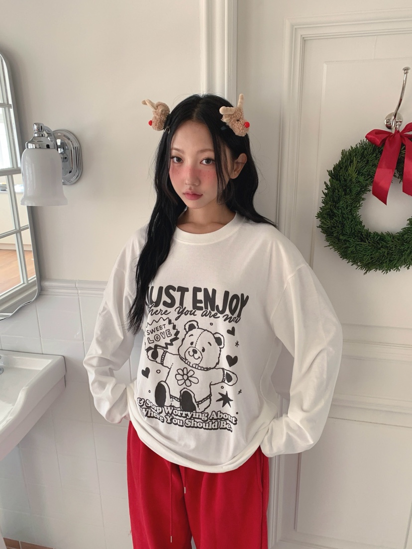 TOLL韓國代購㊣女士新品熱賣推薦真品25秋冬人氣休閑長袖T恤TOLL長袖T恤