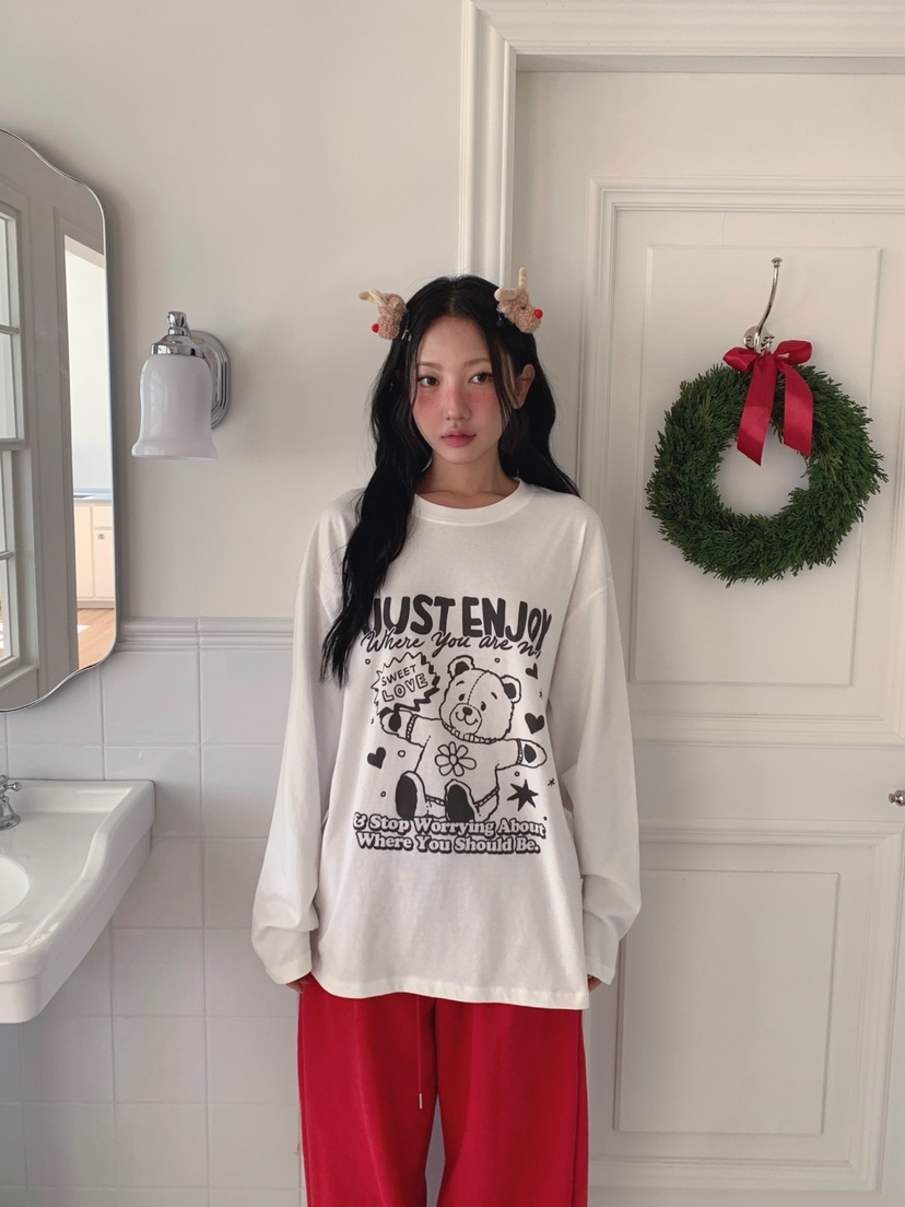 TOLL韓國代購㊣女士新品熱賣推薦真品25秋冬人氣休閑長袖T恤TOLL長袖T恤