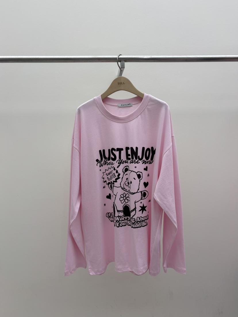 TOLL韓國代購㊣女士新品熱賣推薦真品25秋冬人氣休閑長袖T恤TOLL長袖T恤圖色2