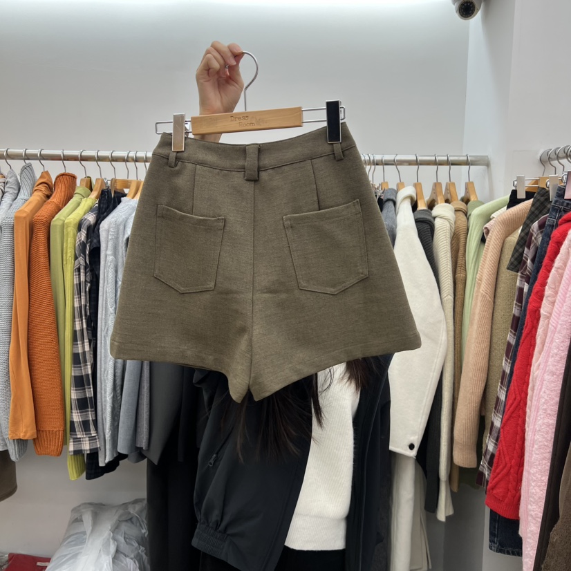 DRESS ROOM韓國代購㊣女士新品真品25秋冬熱賣休閑短褲羊毛DRESS ROOM短褲