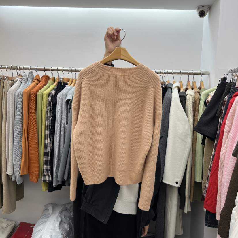 DRESS ROOM東大門㊣實拍女士新款25秋冬休閑推薦針織衫羊毛DRESS ROOM針織衫