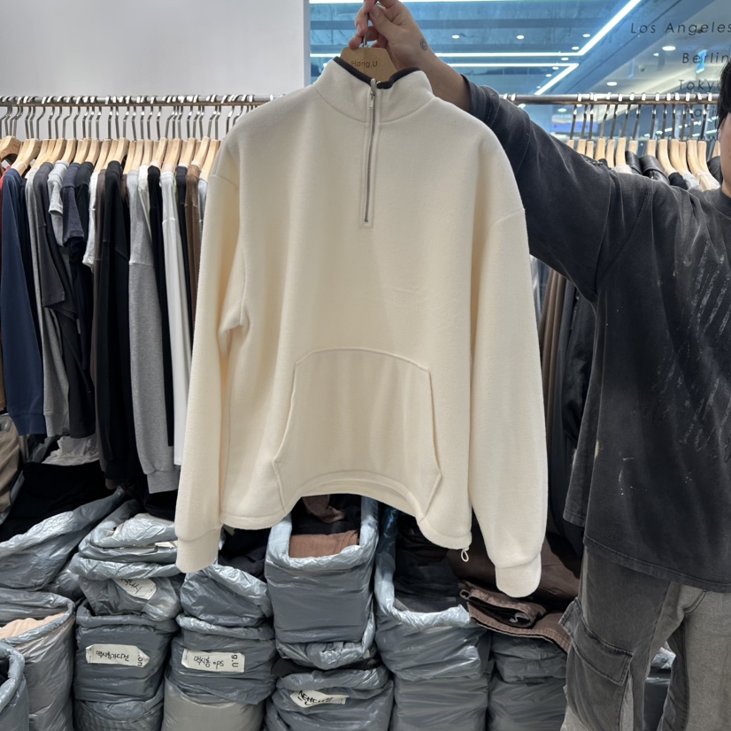 HONG.U東大門㊣實拍女裝新品職業人氣推薦時尚衛衣羊毛拉鏈HONG.U衛衣