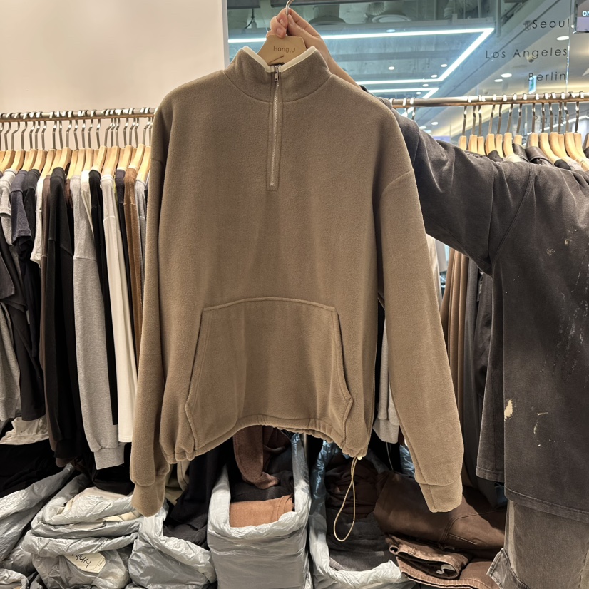 HONG.U東大門㊣實拍女裝新品職業人氣推薦時尚衛衣羊毛拉鏈HONG.U衛衣圖色2