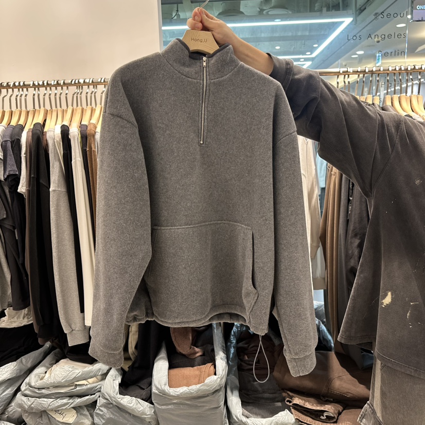 HONG.U東大門㊣實拍女裝新品職業人氣推薦時尚衛衣羊毛拉鏈HONG.U衛衣圖色3