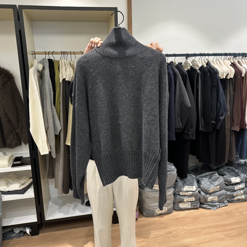 MUYBIEN東大門㊣直郵女裝新品職業休閑真品熱賣推薦25秋冬毛衣MUYBIEN毛衣圖色4墨色