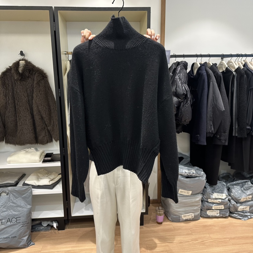 MUYBIEN東大門㊣直郵女裝新品職業休閑真品熱賣推薦25秋冬毛衣MUYBIEN毛衣圖色5黑色