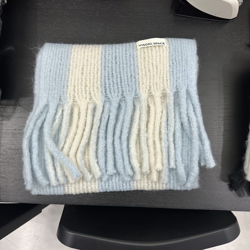 VISUAL SPACE東大門㊣實拍女士新款熱賣休閑圍巾披肩圍巾條紋VISUAL SPACE圍巾/披肩圖色3