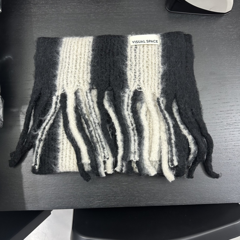 VISUAL SPACE東大門㊣實拍女士新款熱賣休閑圍巾披肩圍巾條紋VISUAL SPACE圍巾/披肩圖色5