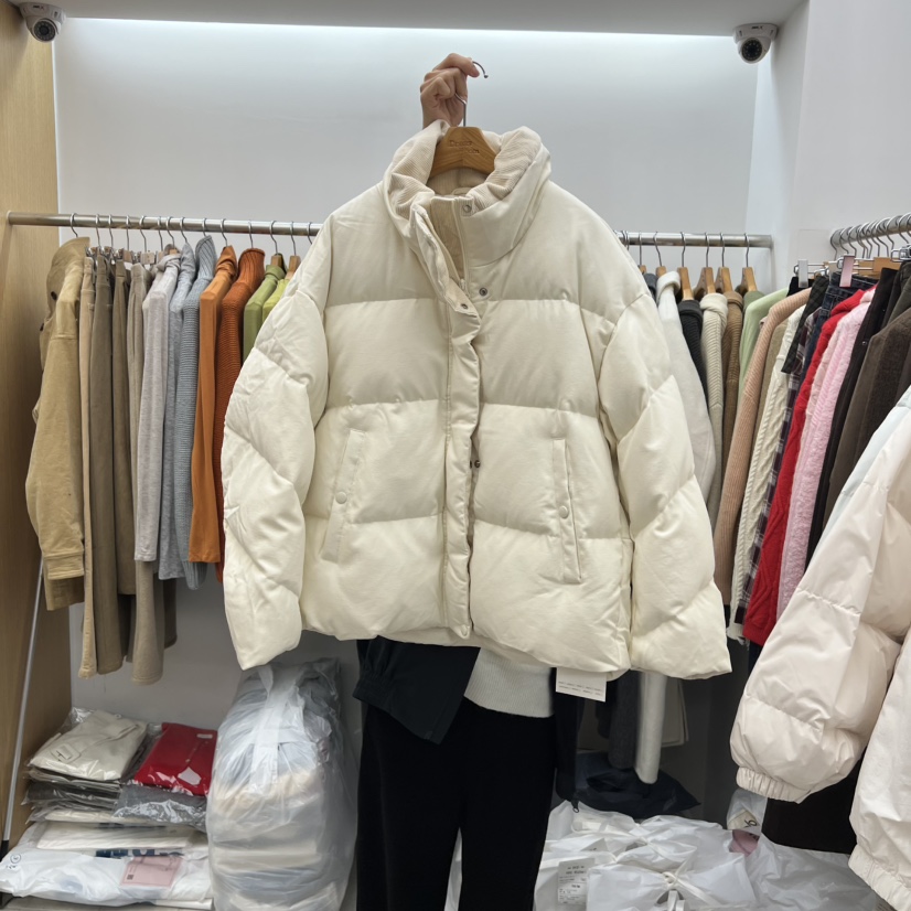 DRESS ROOM東大門㊣直郵女裝新品熱賣短款羽絨服燈芯絨鴨絨DRESS ROOM短款羽絨服
