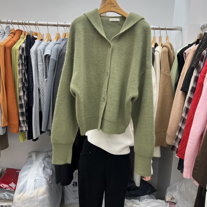 DRESS ROOM韓國直郵㊣女裝新款推薦熱賣職業針織衫開衫連帽DRESS ROOM針織衫圖色3