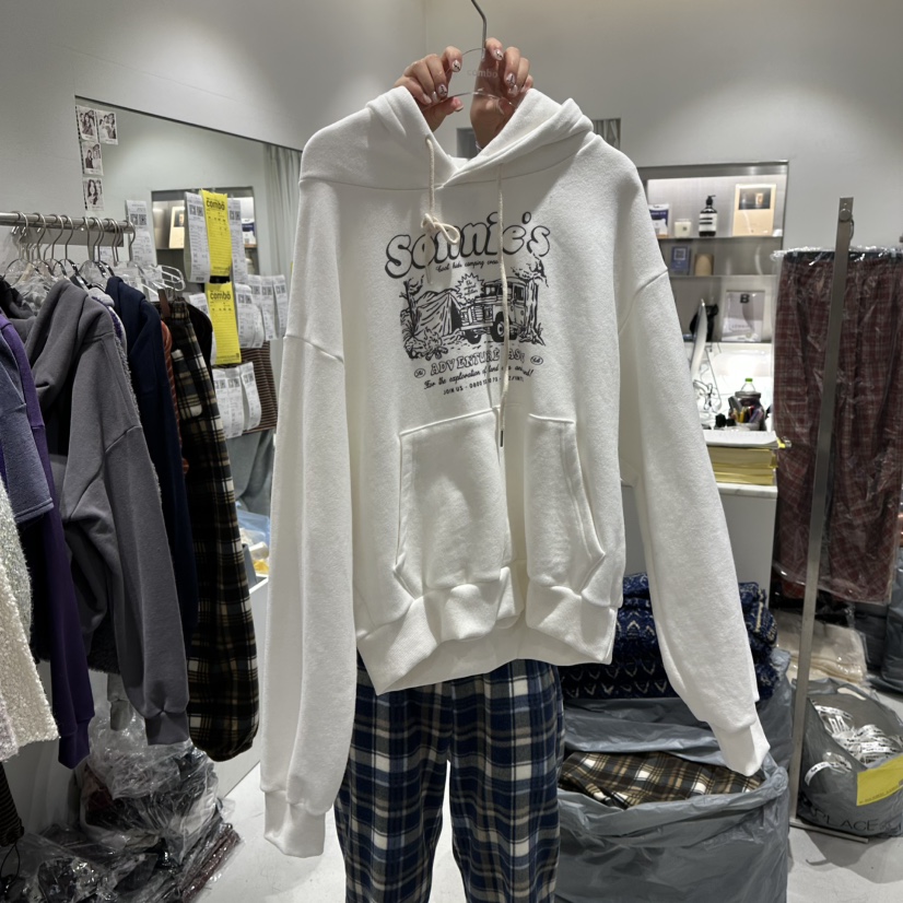 COMBO韓國直郵㊣女裝新款休閑25秋冬時尚職業推薦衛衣加絨復古COM_BO衛衣