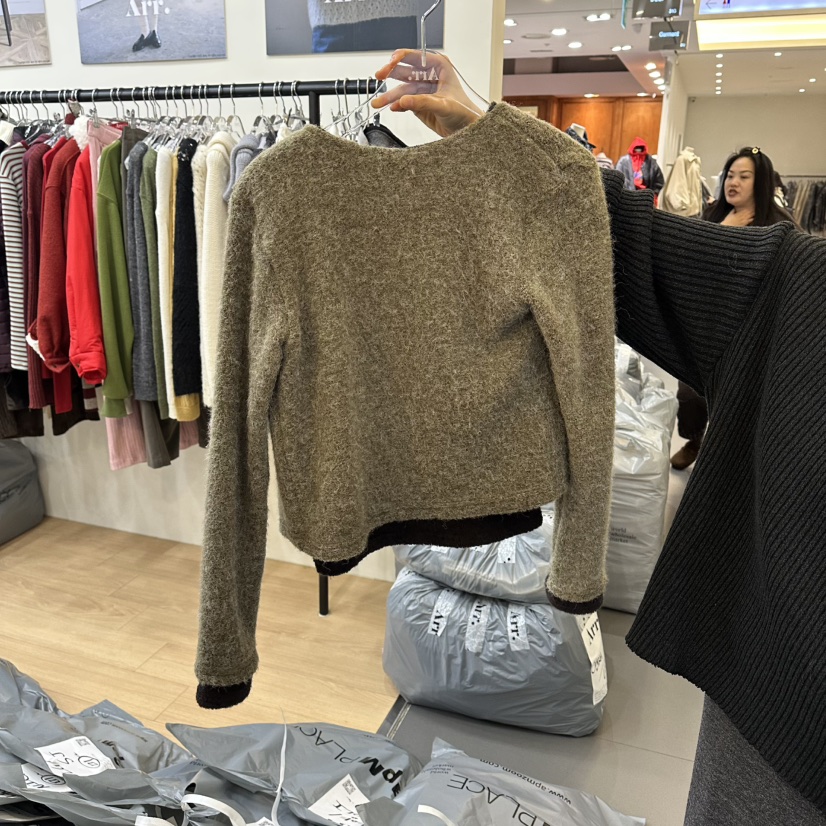 ARR韓國直郵㊣女裝新款真品人氣休閑職業時尚針織衫假兩件開衫ARR針織衫