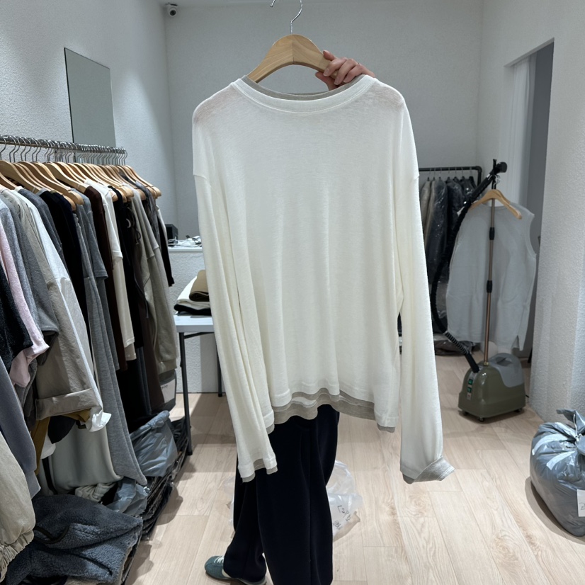 EPIC-S韓國直郵㊣女裝新品休閑人氣時尚推薦25秋冬長袖T恤羊毛EPIC-S長袖T恤