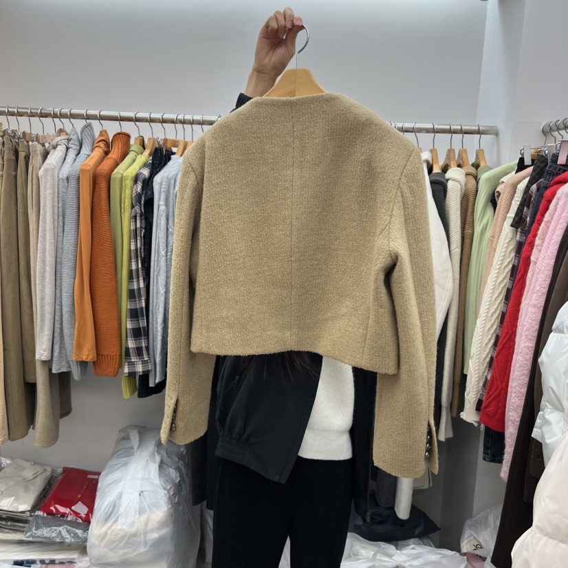 DRESS ROOM韓國直郵㊣女士新品人氣25秋冬熱賣真品夾克粗花呢DRESS ROOM夾克