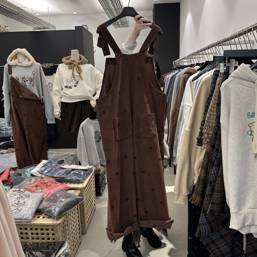 A.CES韓國直郵㊣女裝新品熱賣休閑推薦職業時尚連體褲刺繡A.CES連體褲