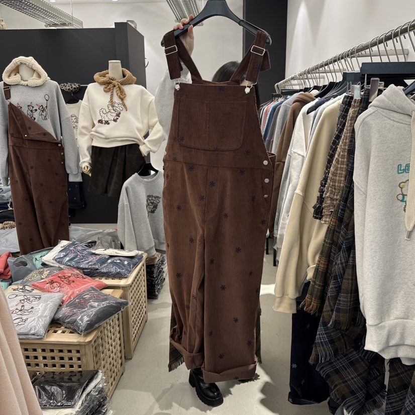 A.CES韓國直郵㊣女裝新品熱賣休閑推薦職業時尚連體褲刺繡A.CES連體褲圖色2