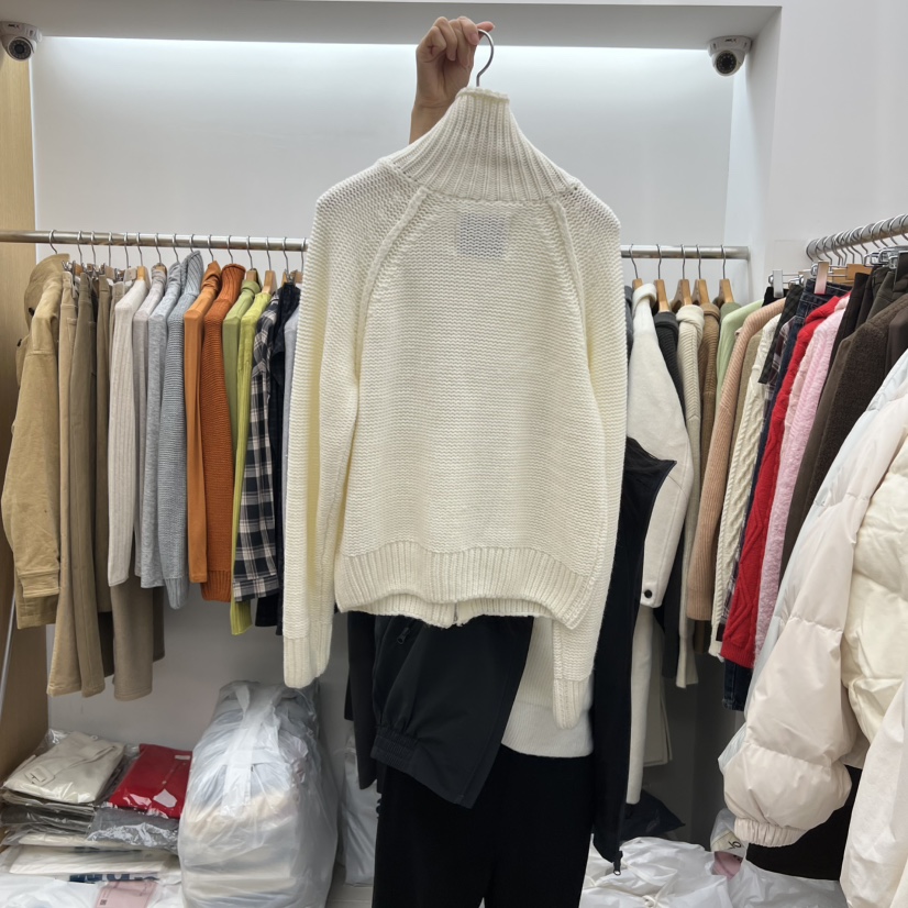 DRESS ROOM東大門㊣實拍女士新品25秋冬職業人氣針織衫拉鏈DRESS ROOM針織衫