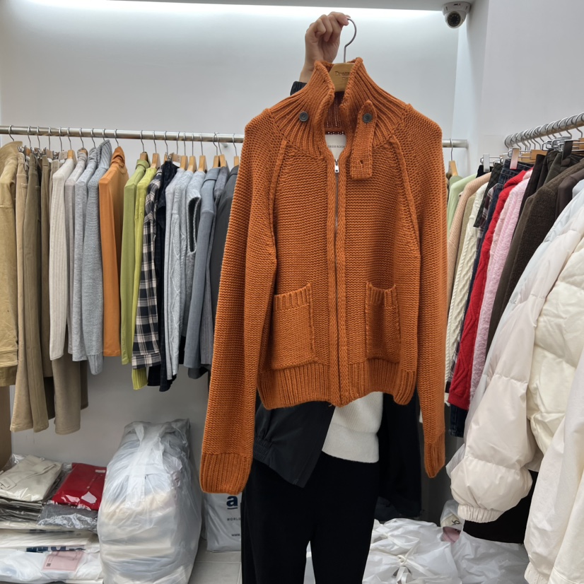 DRESS ROOM東大門㊣實拍女士新品25秋冬職業人氣針織衫拉鏈DRESS ROOM針織衫圖色2