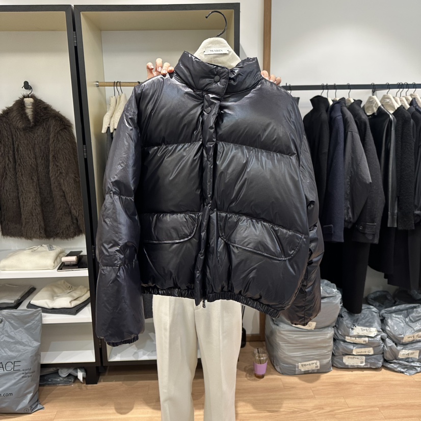 MUYBIEN韓國代購㊣女裝新款25秋冬時尚職業休閑人氣短款羽絨服MUYBIEN短款羽絨服圖色2