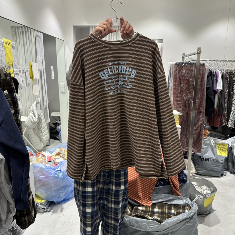 COMBO韓國代購㊣女士新款休閑推薦真品時尚人氣25秋冬長袖T恤COM_BO長袖T恤圖色2棕色