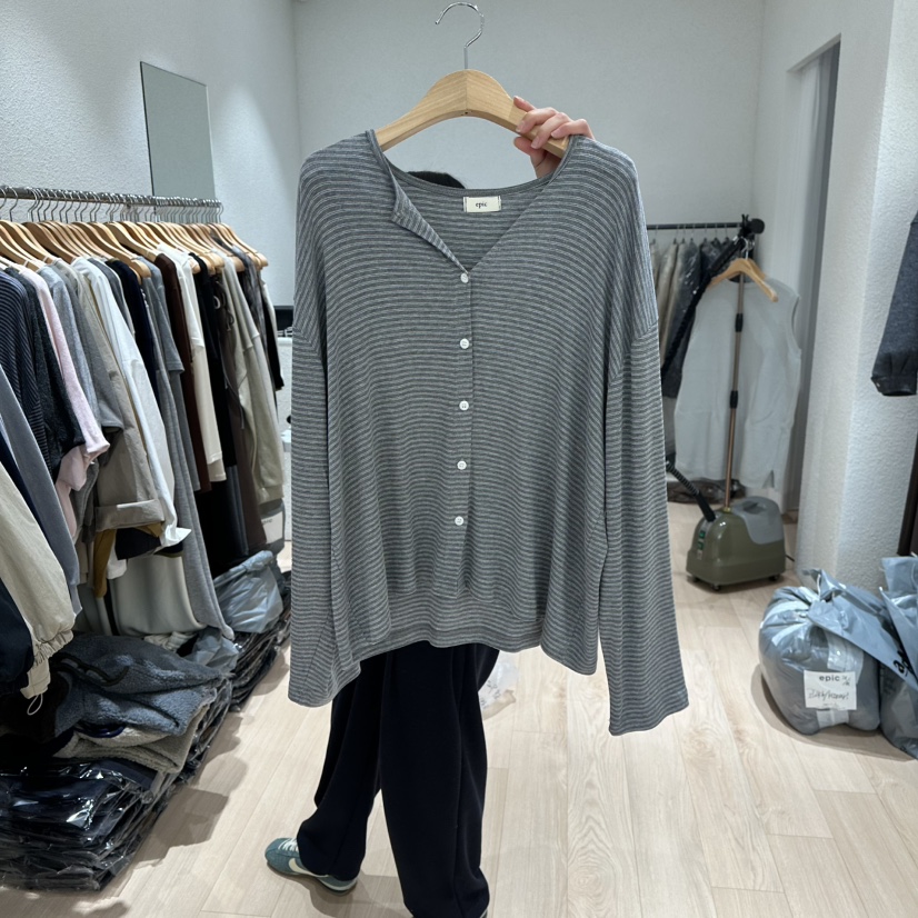 EPIC-S東大門㊣代購女裝新款推薦休閑真品時尚25秋冬長袖T恤EPIC-S長袖T恤圖色4灰色