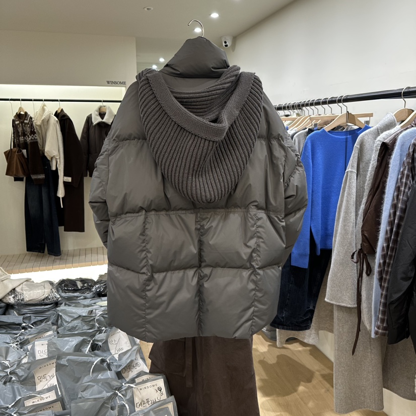 WINSOME東大門㊣直郵女裝新款職業時尚短款羽絨服含帽子連帽WINSOME短款羽絨服