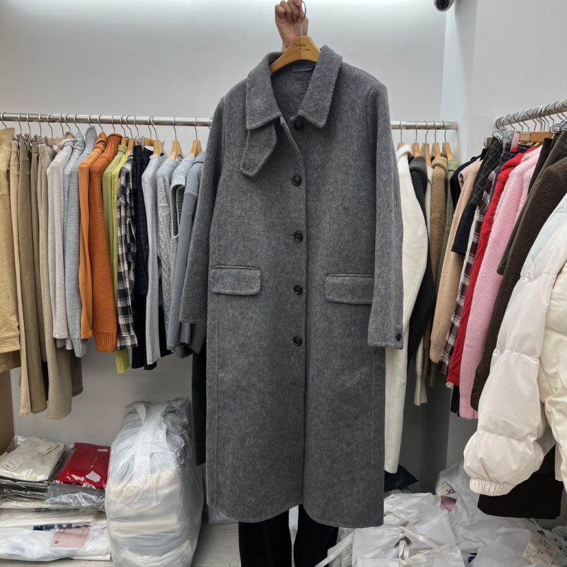 DRESS ROOM東大門㊣實拍女裝新品熱賣職業真品中長款大衣手工DRESS ROOM中長款大衣圖色2