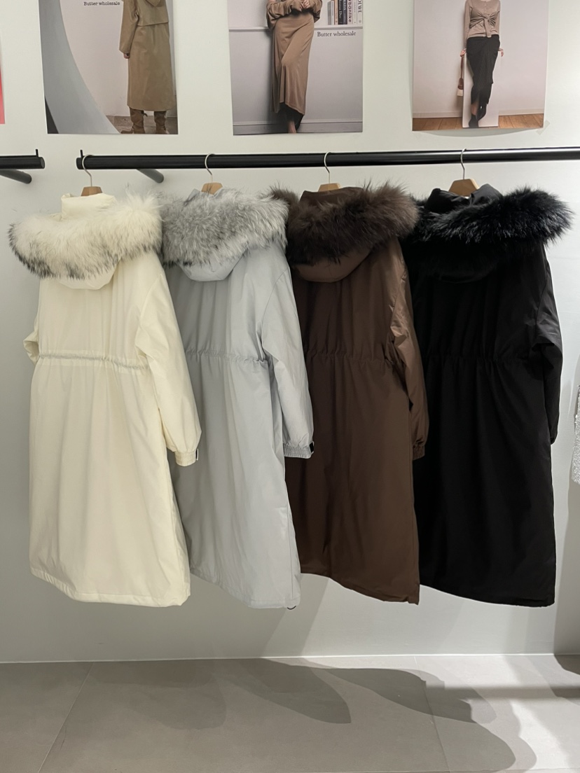 BUTTER-P東大門㊣代購女士新款推薦人氣長款羽絨服浣熊鴨絨BUTTER-P長款羽絨服