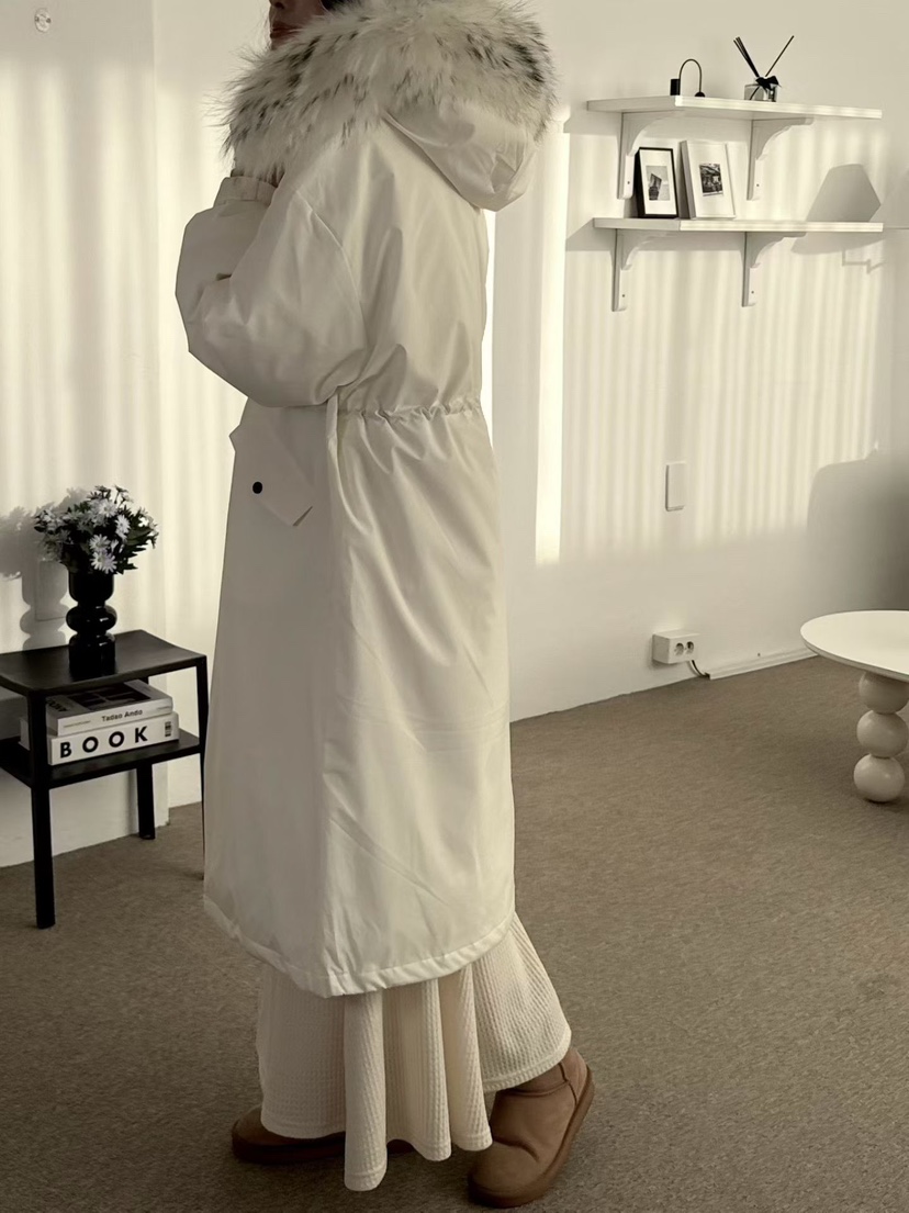 BUTTER-P東大門㊣代購女士新款推薦人氣長款羽絨服浣熊鴨絨BUTTER-P長款羽絨服