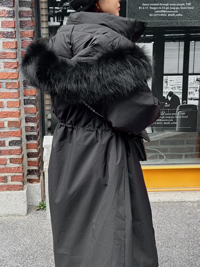 BUTTER-P東大門㊣代購女士新款推薦人氣長款羽絨服浣熊鴨絨BUTTER-P長款羽絨服