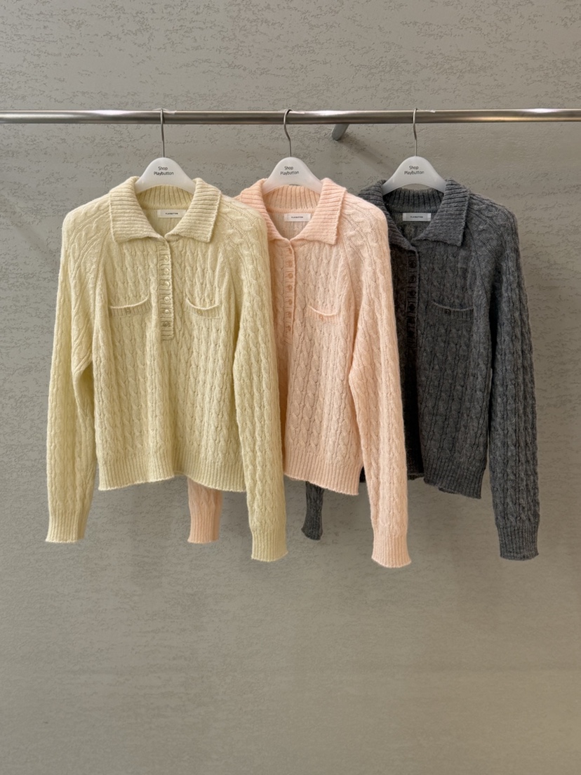 PLAYBUTTON-P東大門㊣直郵女士新款人氣推薦職業休閑針織衫PLAYBUTTON針織衫