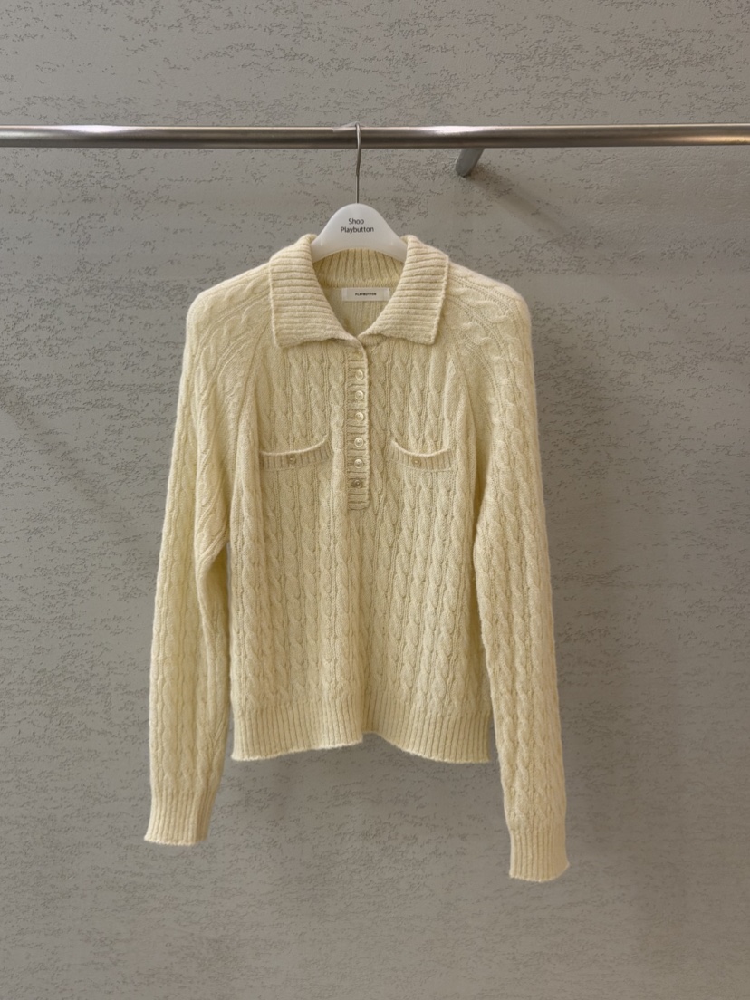 PLAYBUTTON-P東大門㊣直郵女士新款人氣推薦職業休閑針織衫PLAYBUTTON針織衫