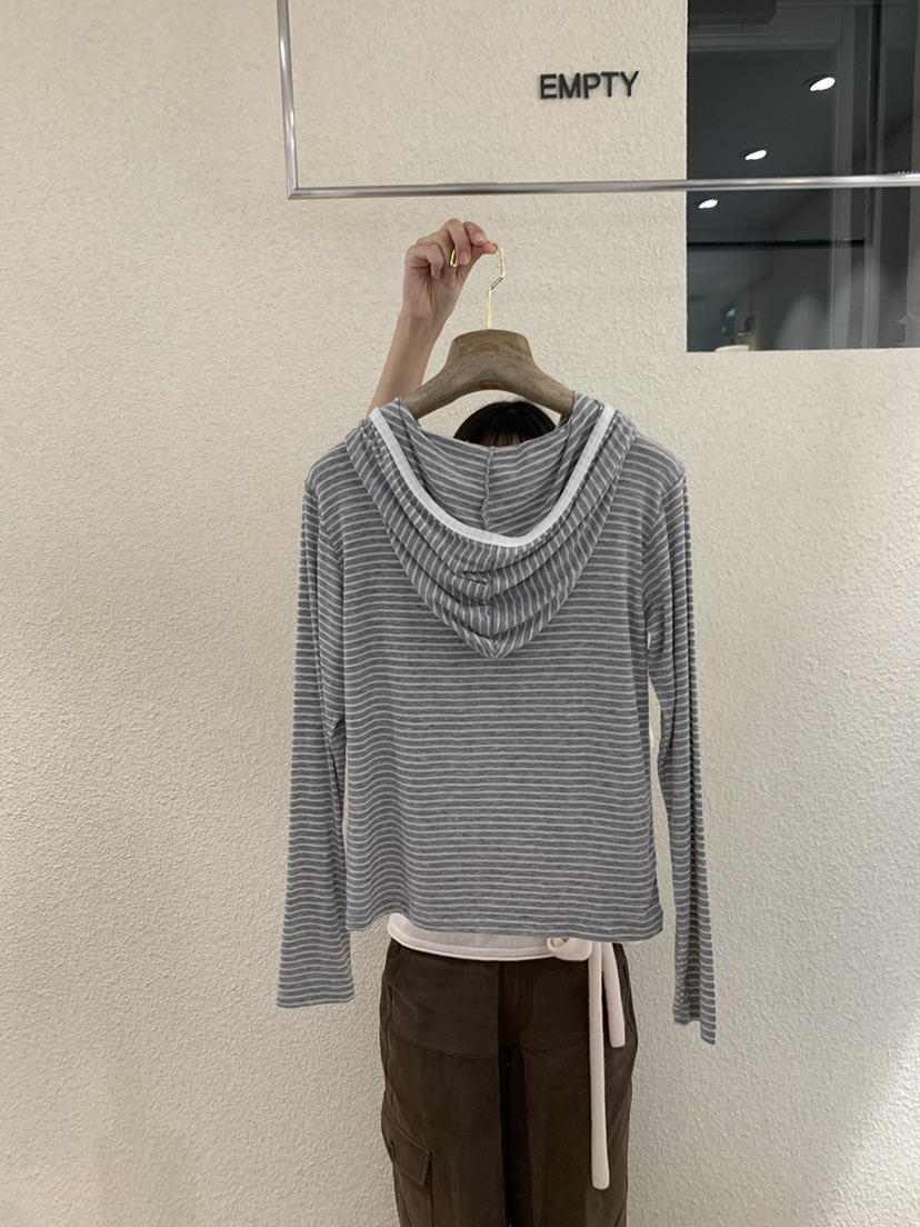 EMPTY韓國直郵㊣女裝新款人氣熱賣長袖T恤美利奴羊毛羊毛帽EMPTY長袖T恤