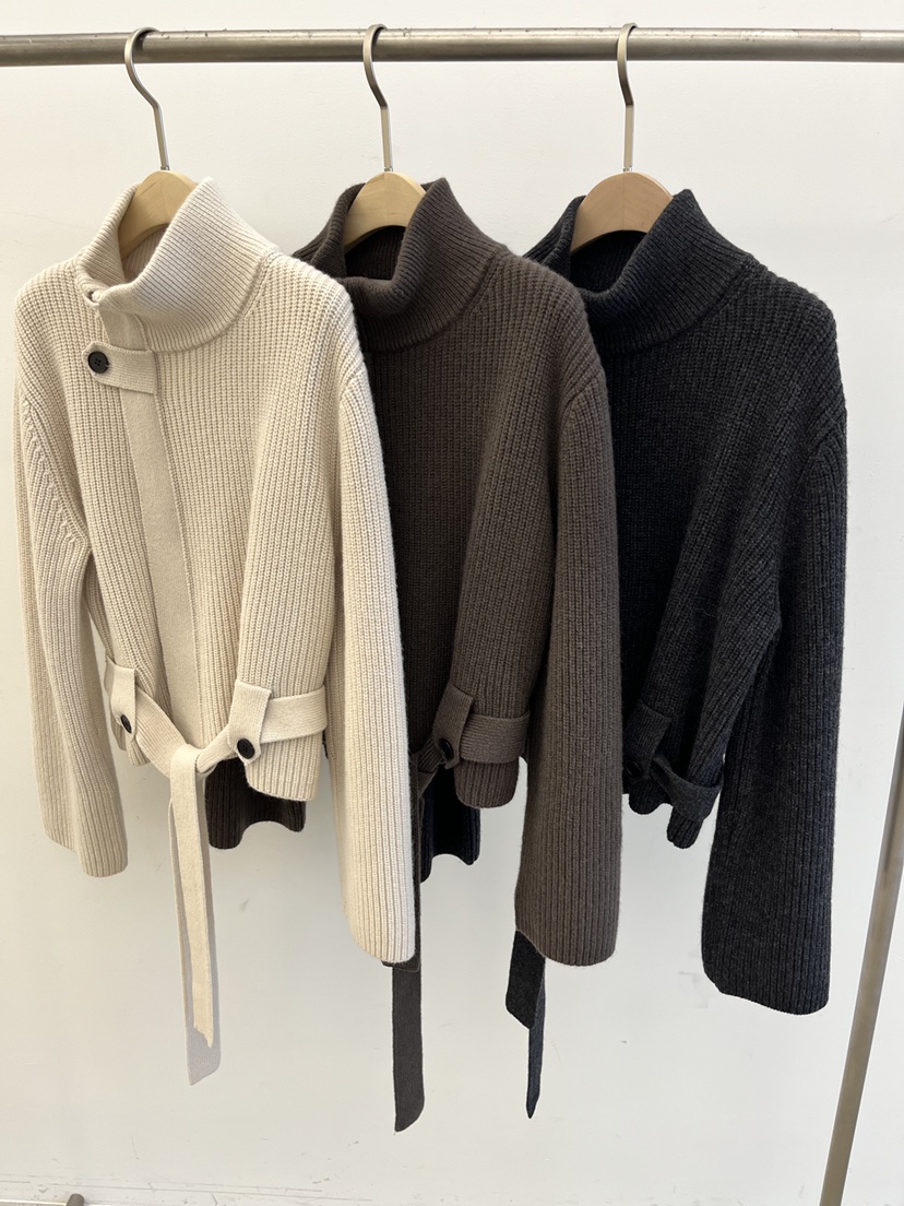 DARAK東大門㊣代購女裝新款職業人氣真品毛衣含腰帶系帶開衫DARAK毛衣