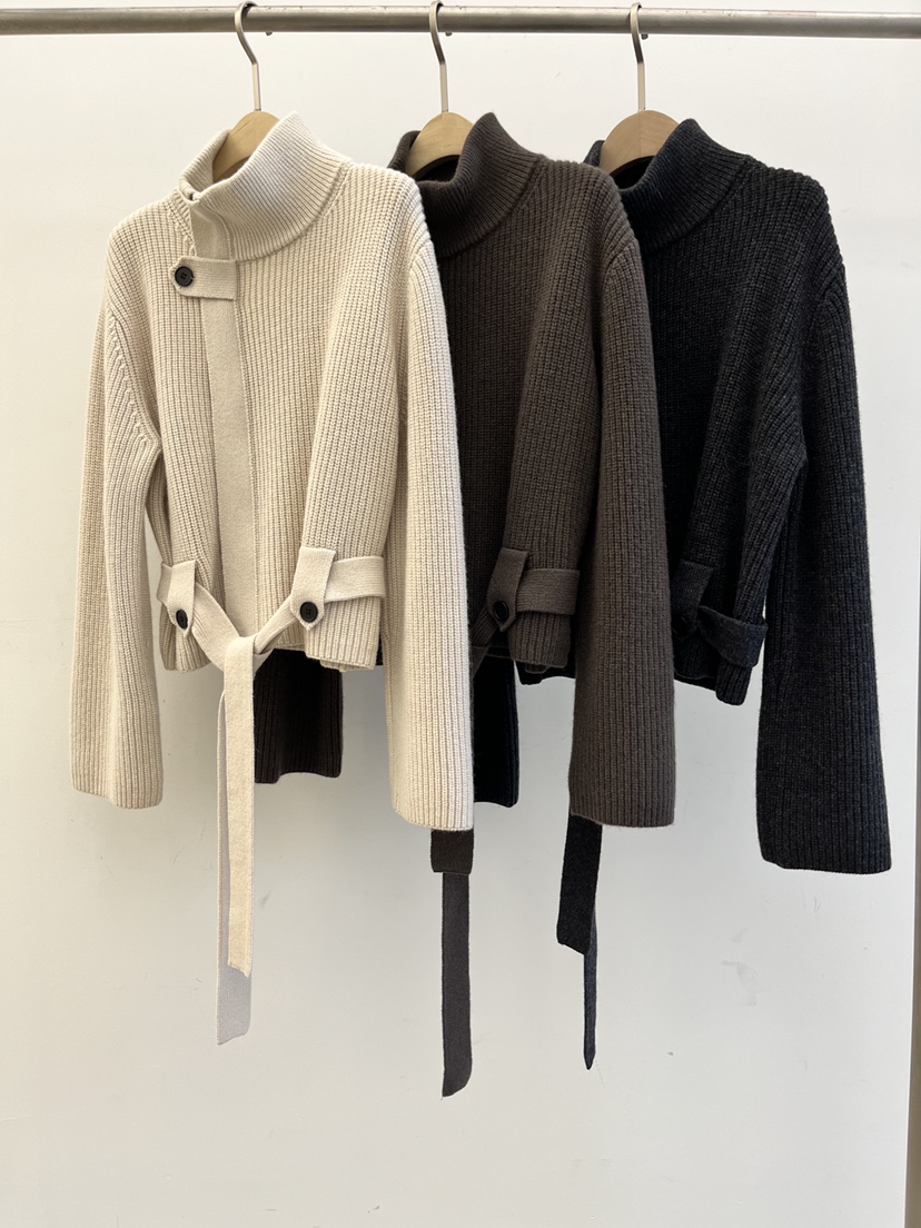 DARAK東大門㊣代購女裝新款職業人氣真品毛衣含腰帶系帶開衫DARAK毛衣