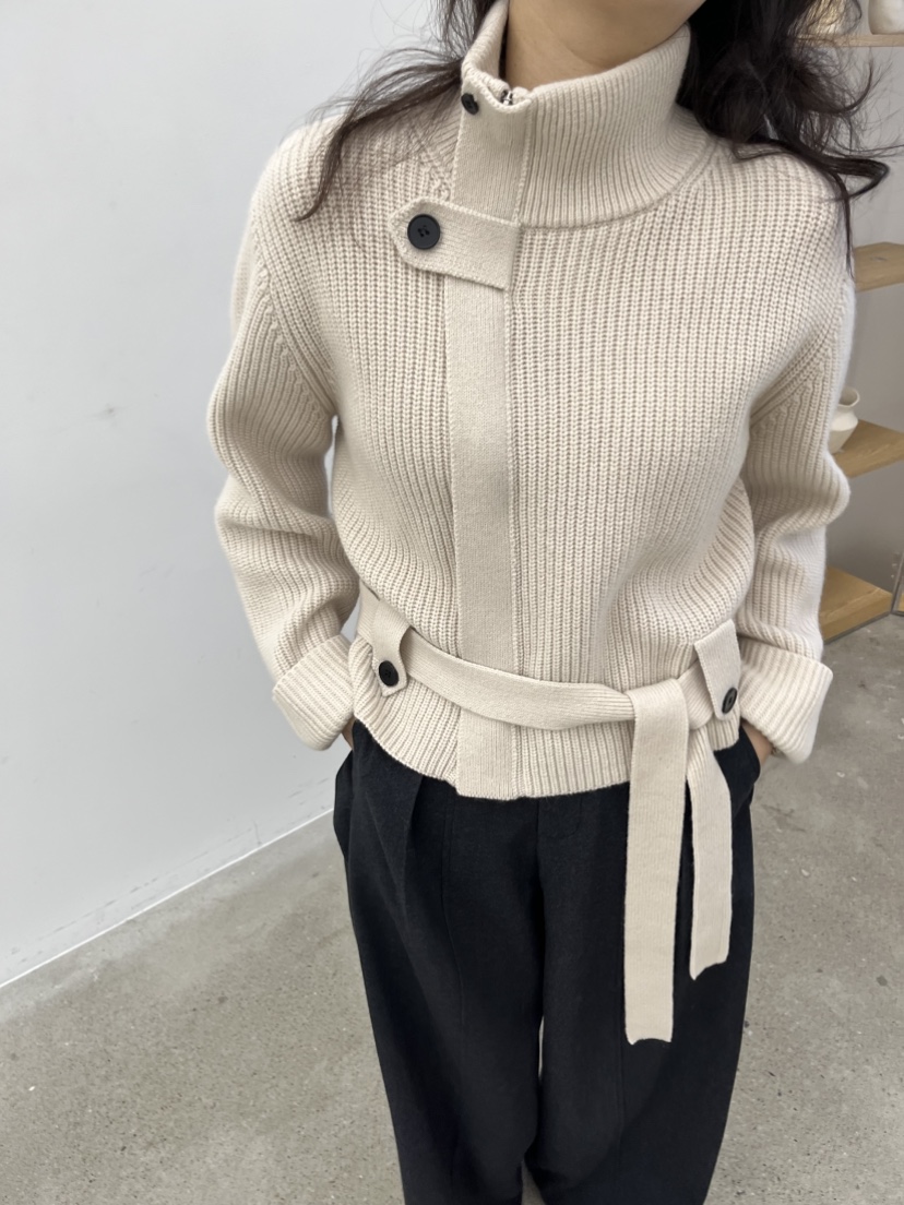 DARAK東大門㊣代購女裝新款職業人氣真品毛衣含腰帶系帶開衫DARAK毛衣