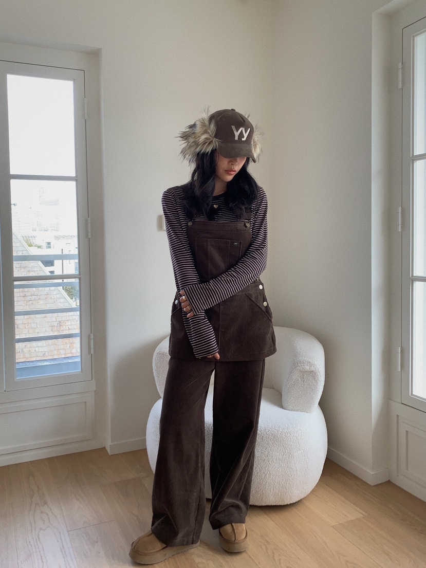 CAMEL-P韓國代購㊣女裝新品熱賣背帶褲Came_l 家背帶褲