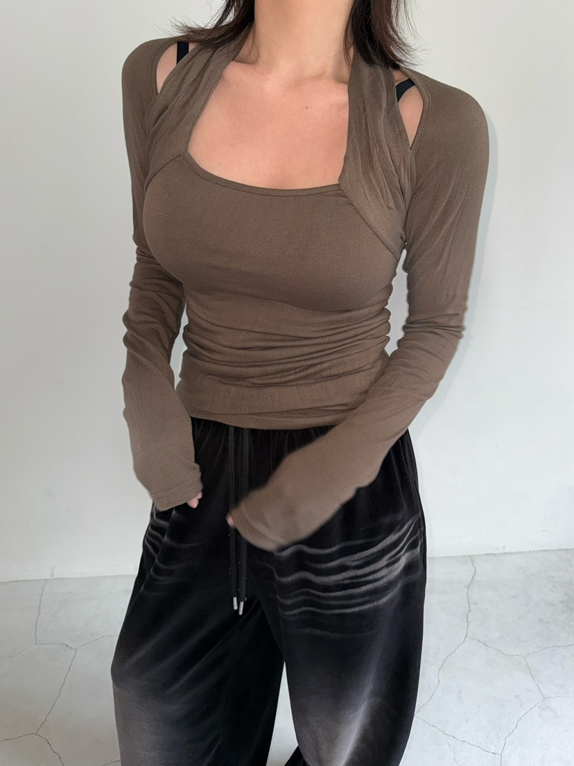 AWESOMESAUCE韓國代購㊣女裝新品25秋冬真品推薦熱賣長袖T恤AWESOME SAUCE長袖T恤